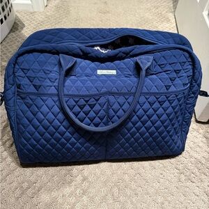 Vera Bradley Quilted Navy Blue Weekender Bag